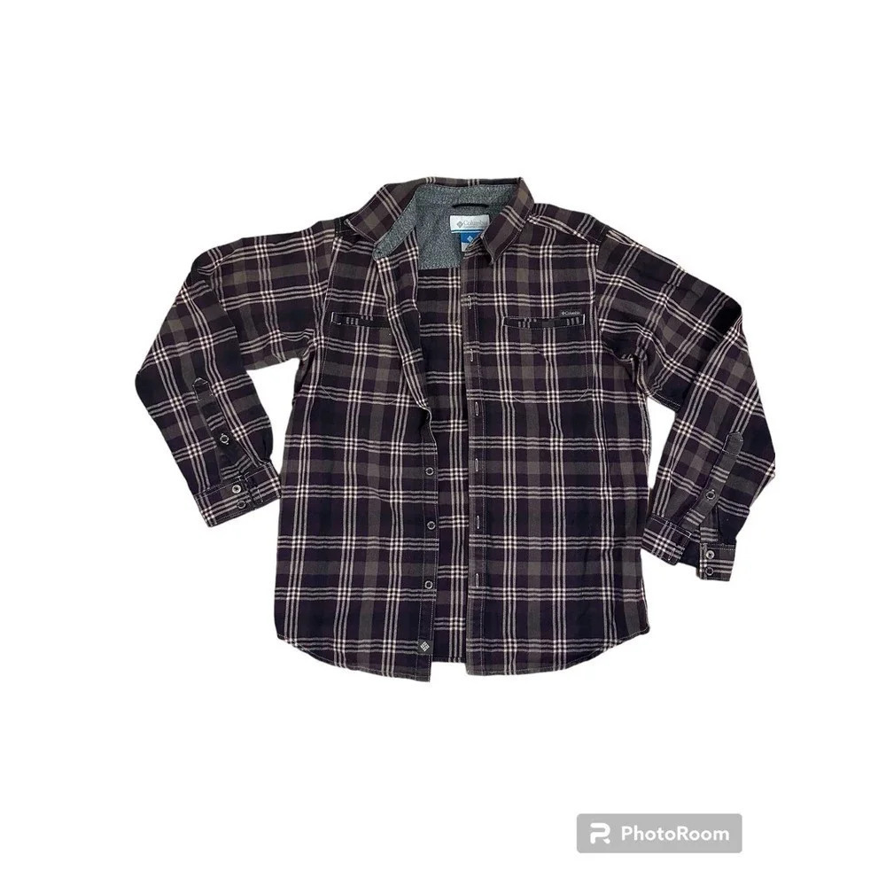 Columbia Purple Plaid Button-Up Long Sleeve